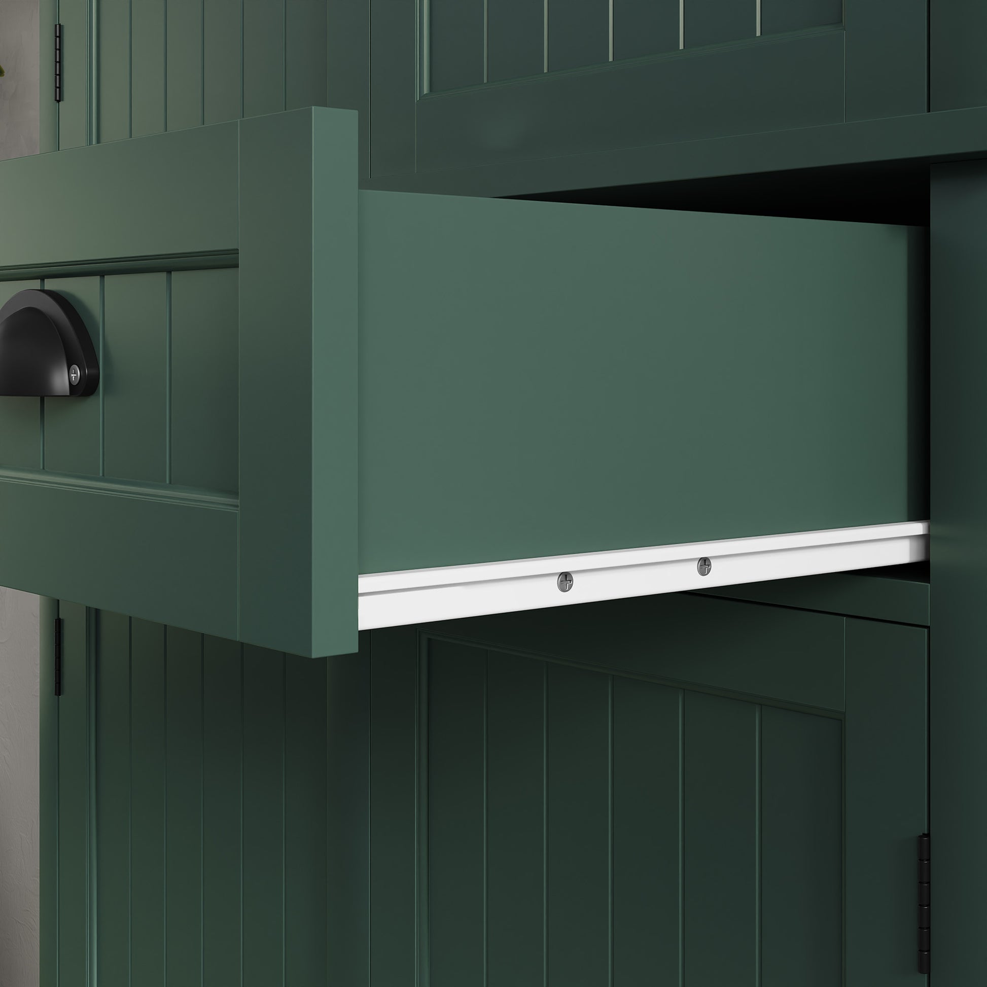 HLR 72" Tall Kitchen Pantry Cabinet with Drawer & Adjustable Shelves, Freestanding Storage Cabinet, Green