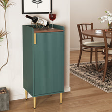 CBJCBJ Modern Wine Storage Cabinet with Rack & Adjustable shelves Coffee Bar for Kitchen, Dining Room, Apartment, Green