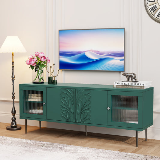 CBJCBJ Modern TV Stand for 70" TV, TV Console Cabinet with Storage, Entertainment Center for Living Room,Green