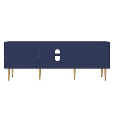 HLR Modern 70" TV Stand, for TVs up to 80", Living Room Entertainment Center with 4 Door Storage Cabinet, Blue