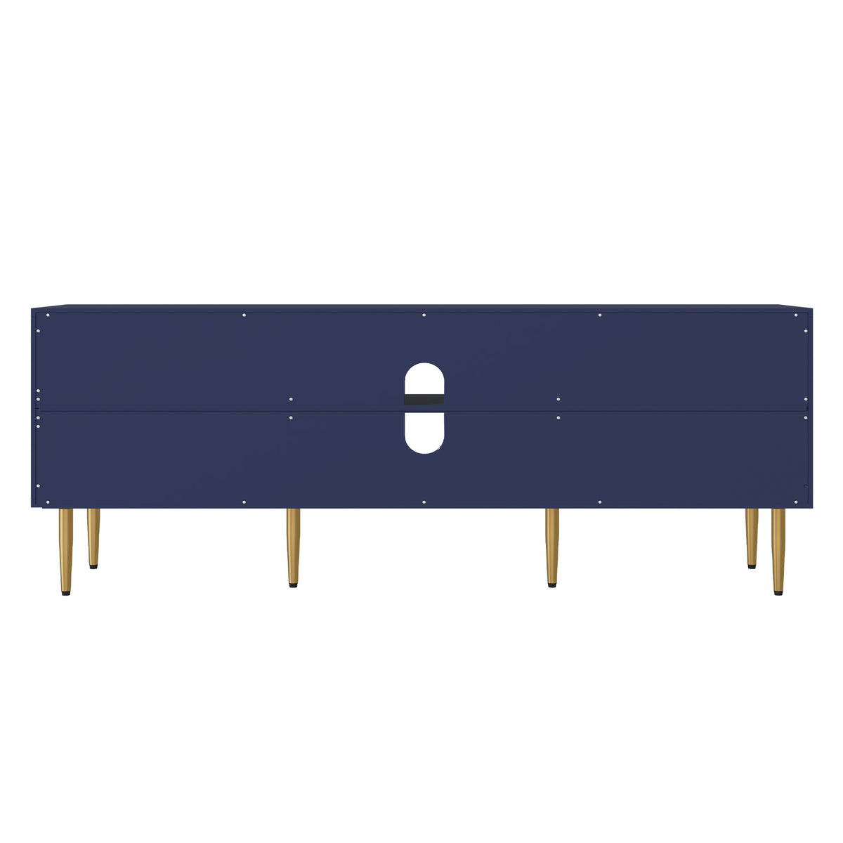 HLR Modern 70" TV Stand, for TVs up to 80", Living Room Entertainment Center with 4 Door Storage Cabinet, Blue