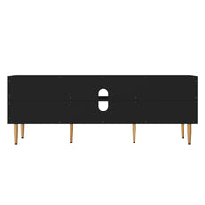 HLR Modern 70" TV Stand, for TVs up to 80", Living Room Entertainment Center with 4 Door Storage Cabinet, Black