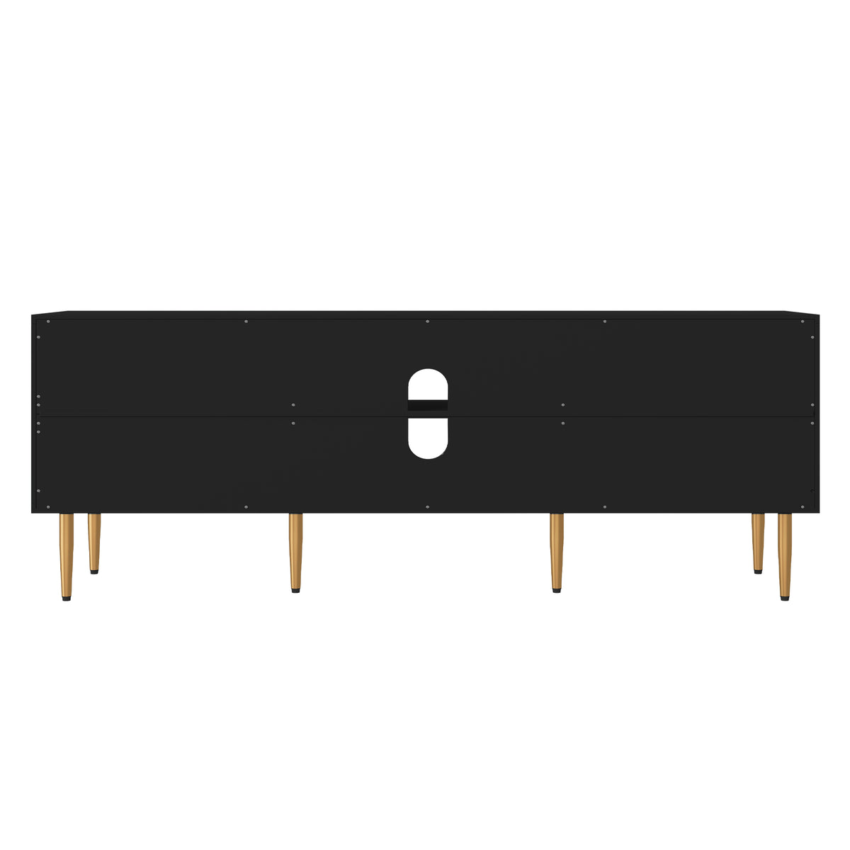 HLR Modern 70" TV Stand, for TVs up to 80", Living Room Entertainment Center with 4 Door Storage Cabinet, Black