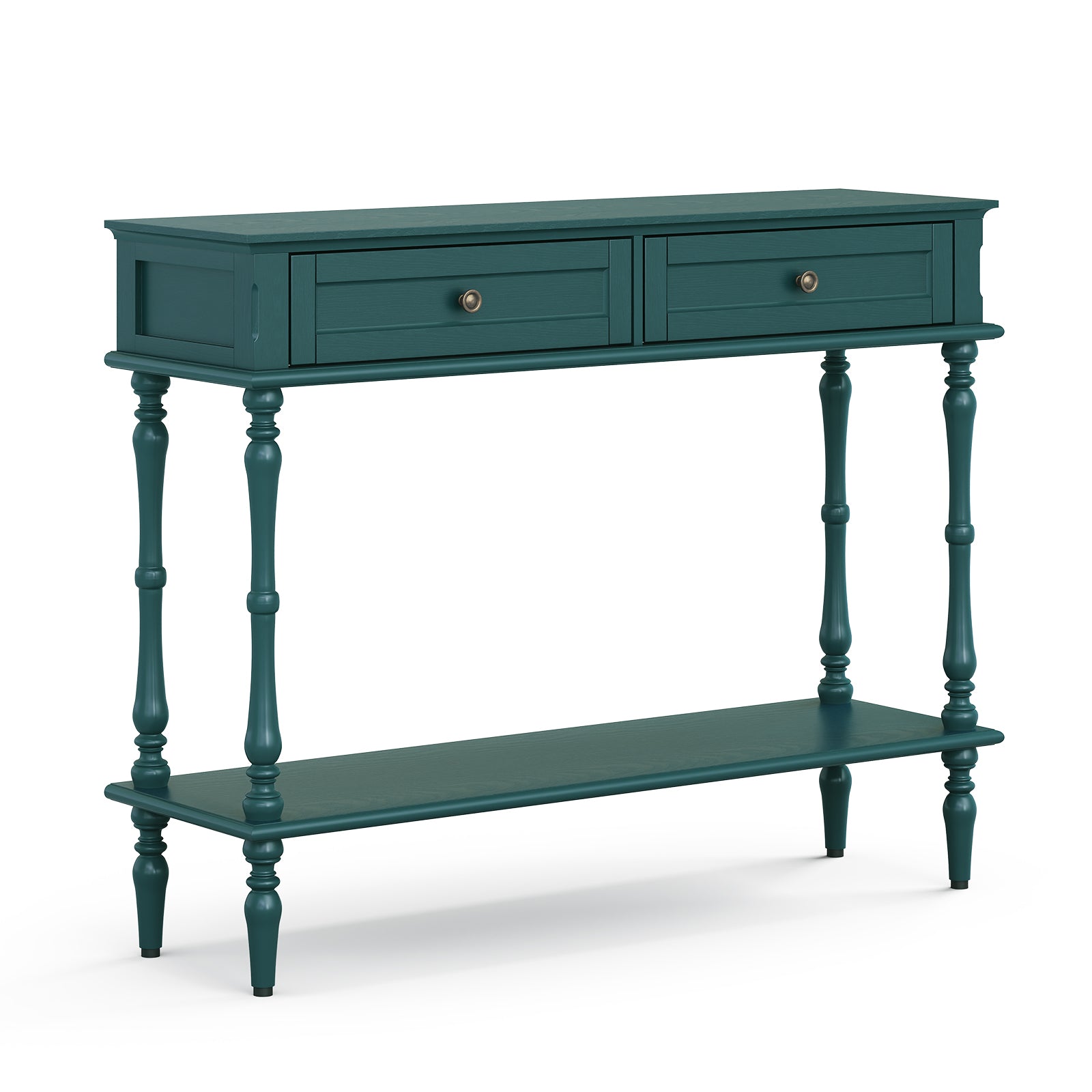 HLR 40" Modern Console Table, Assembled Entryway Table with 2 Drawers for Living Room, Green