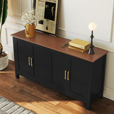 CBJCBJ 58” Modern Sideboard Buffet Cabinet, Living Room Accent Cabinet with Storage, for Kitchen,Black