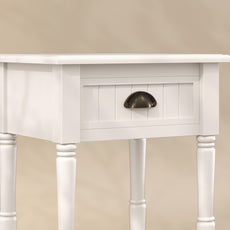 HLR 26"H Modern Nightstands Set of 2 with Drawers, Minimal Assembly Wood End Table for Bedroom, White