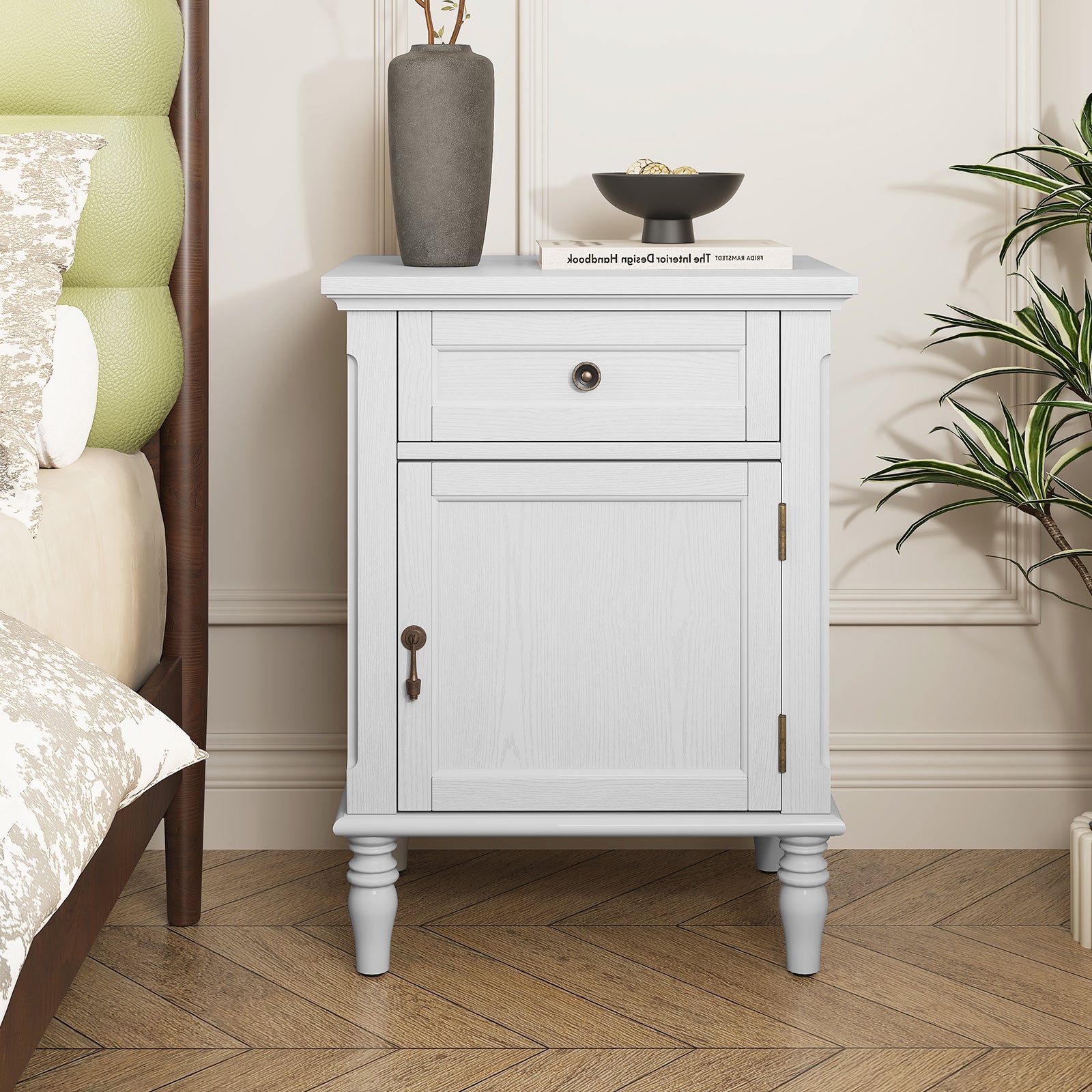 HLR® 25"H Nightstands Set of 2, Modern Retro Bedside Table with Drawer, End Table for Bedroom