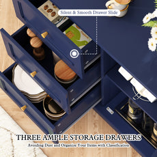 HLR® Wooden Accent Cabinet with 3 Drawers and Doors