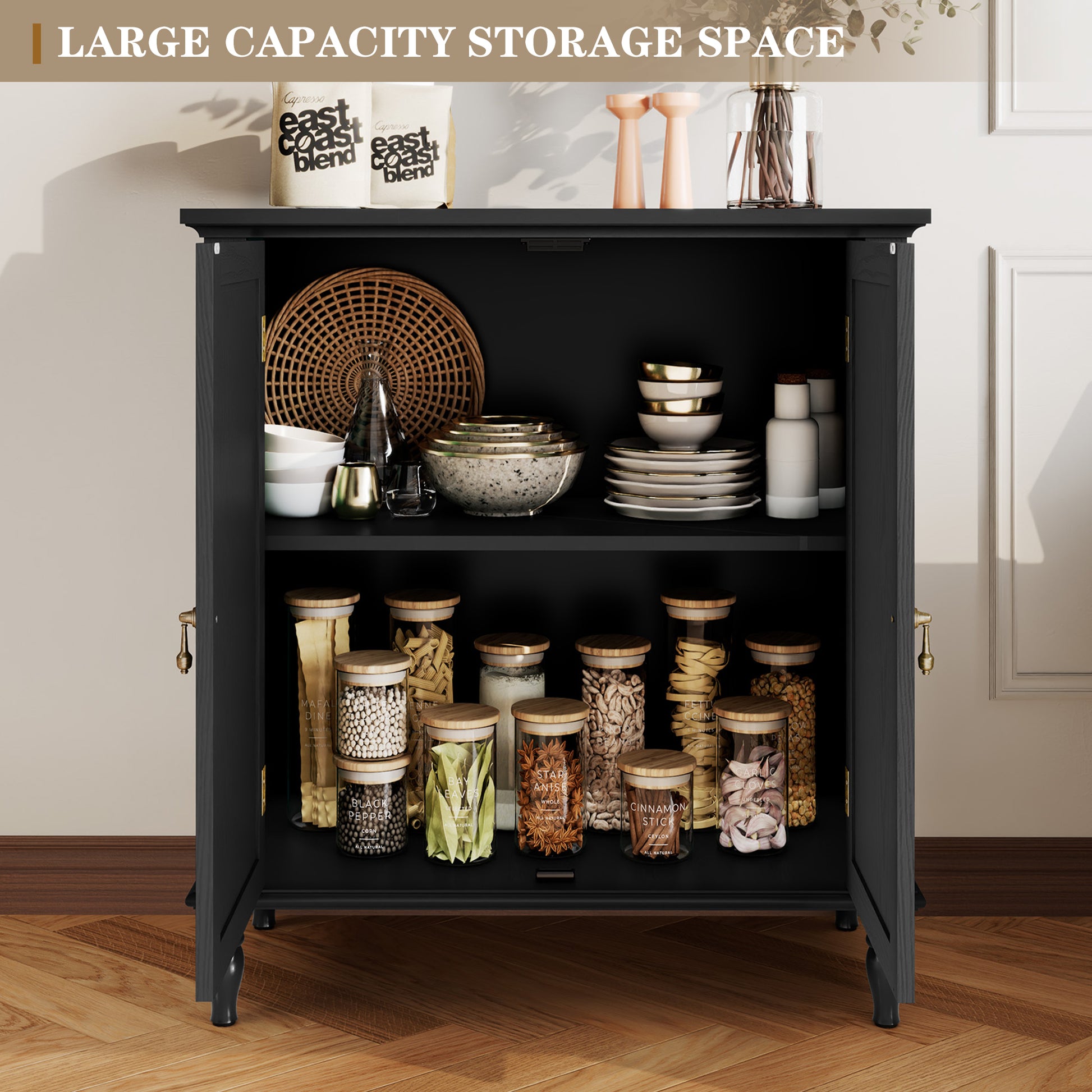 CBJCBJ Retro 34" Sideboard Buffet Cabinet with Storage, Accent Cabinet for Dining Room, Living Room