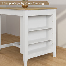 HLR Farmhouse White Dining Table for 2 with Seasoning Rack, Kitchen Dining Room Table for Small Space(Apartment)