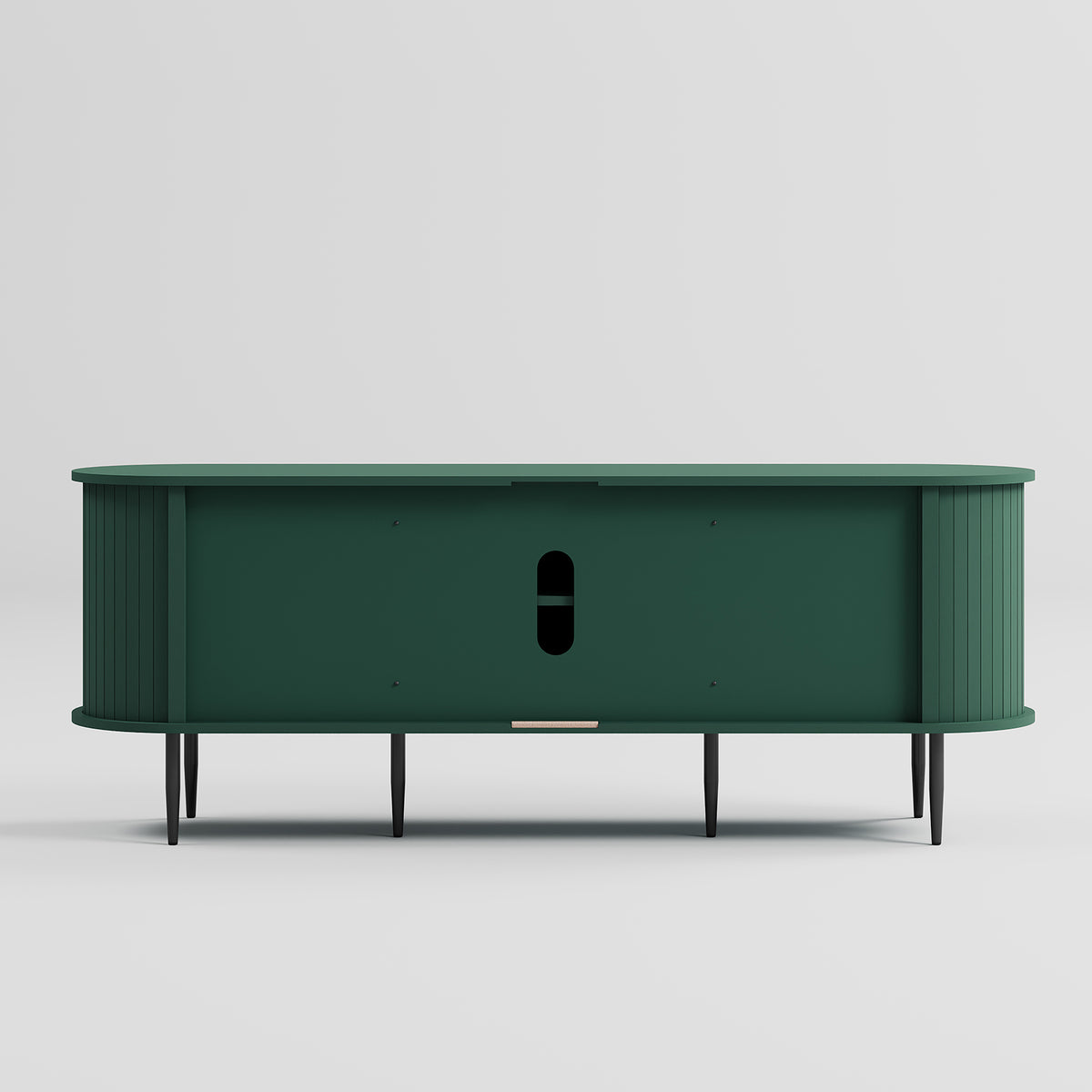 HLR 55" Green TV Stand for 65" TV, Wood Entertainment Center with 2 Sliding Tambour Doors Storage, Mid-Century