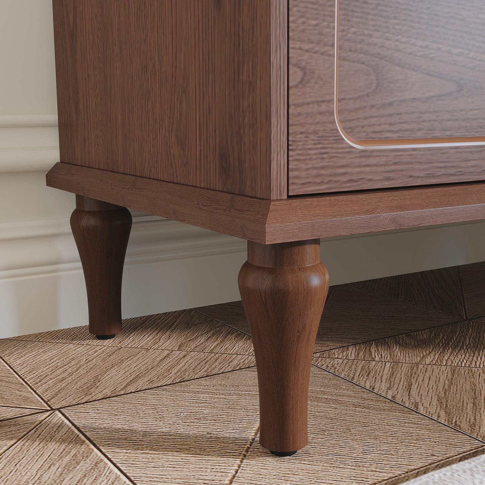 HLR 40" Mid-century 5 Drawer Dresser for Bedroom, Small Dressers & Chest of Drawers, Brown
