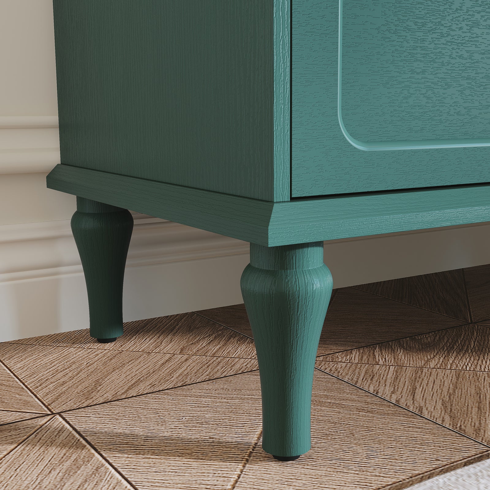 HLR 40" Mid-century 5 Drawer Dresser for Bedroom, Small Dressers & Chest of Drawers,Green
