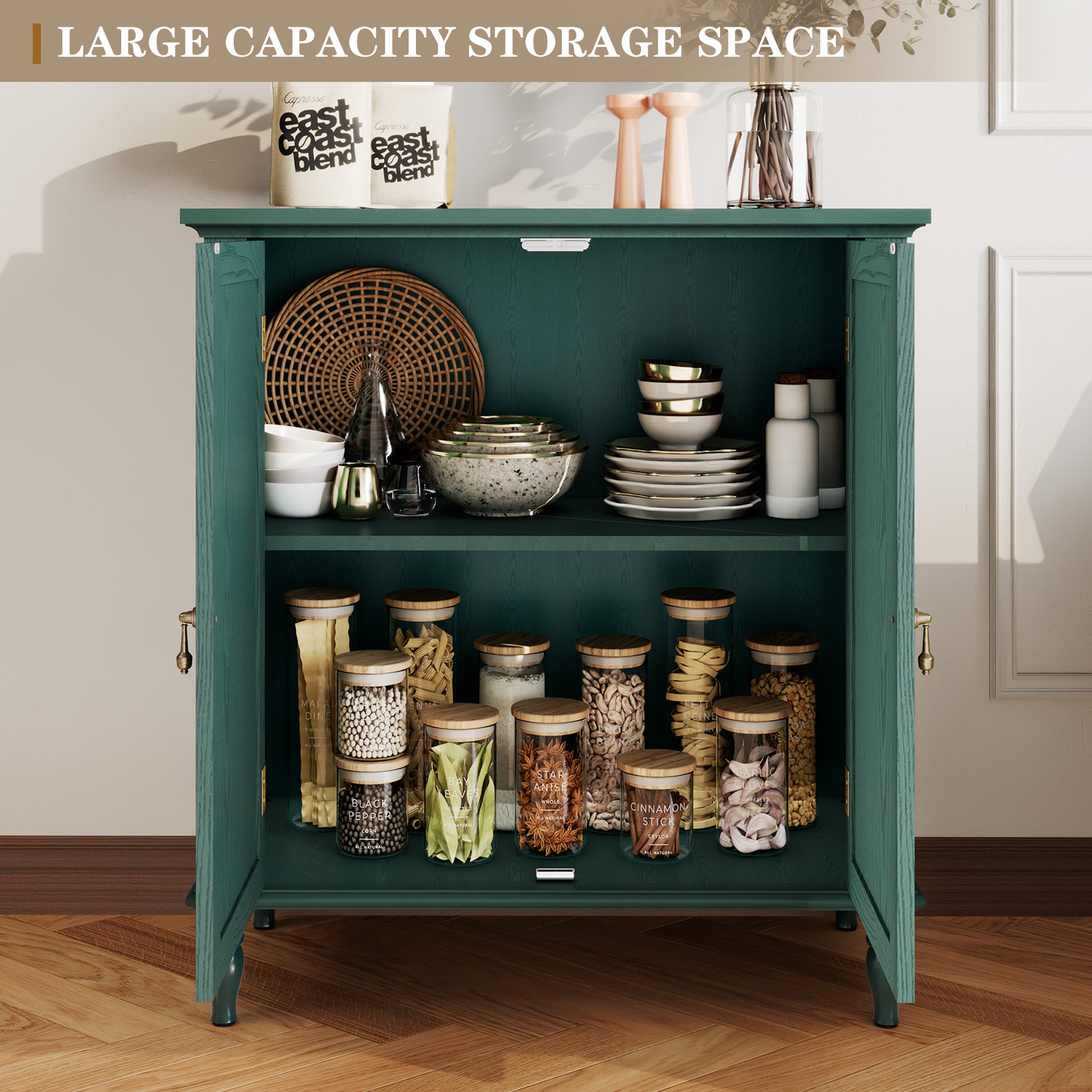 CBJCBJ Retro 34" Sideboard Buffet Cabinet with Storage, Accent Cabinet for Dining Room, Living Room