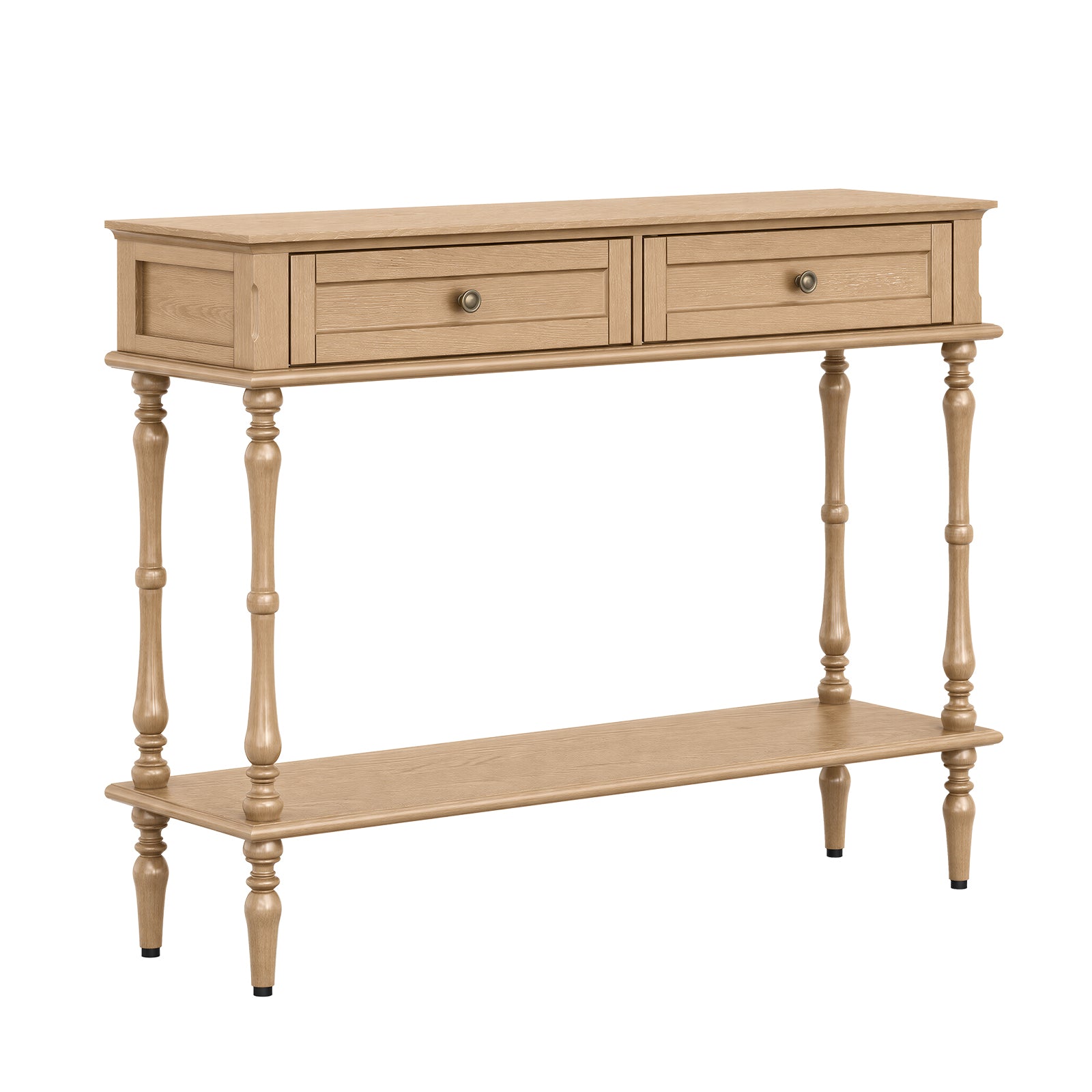 HLR 40" Modern Console Table, Assembled Entryway Table with 2 Drawers for Living Room, Brown