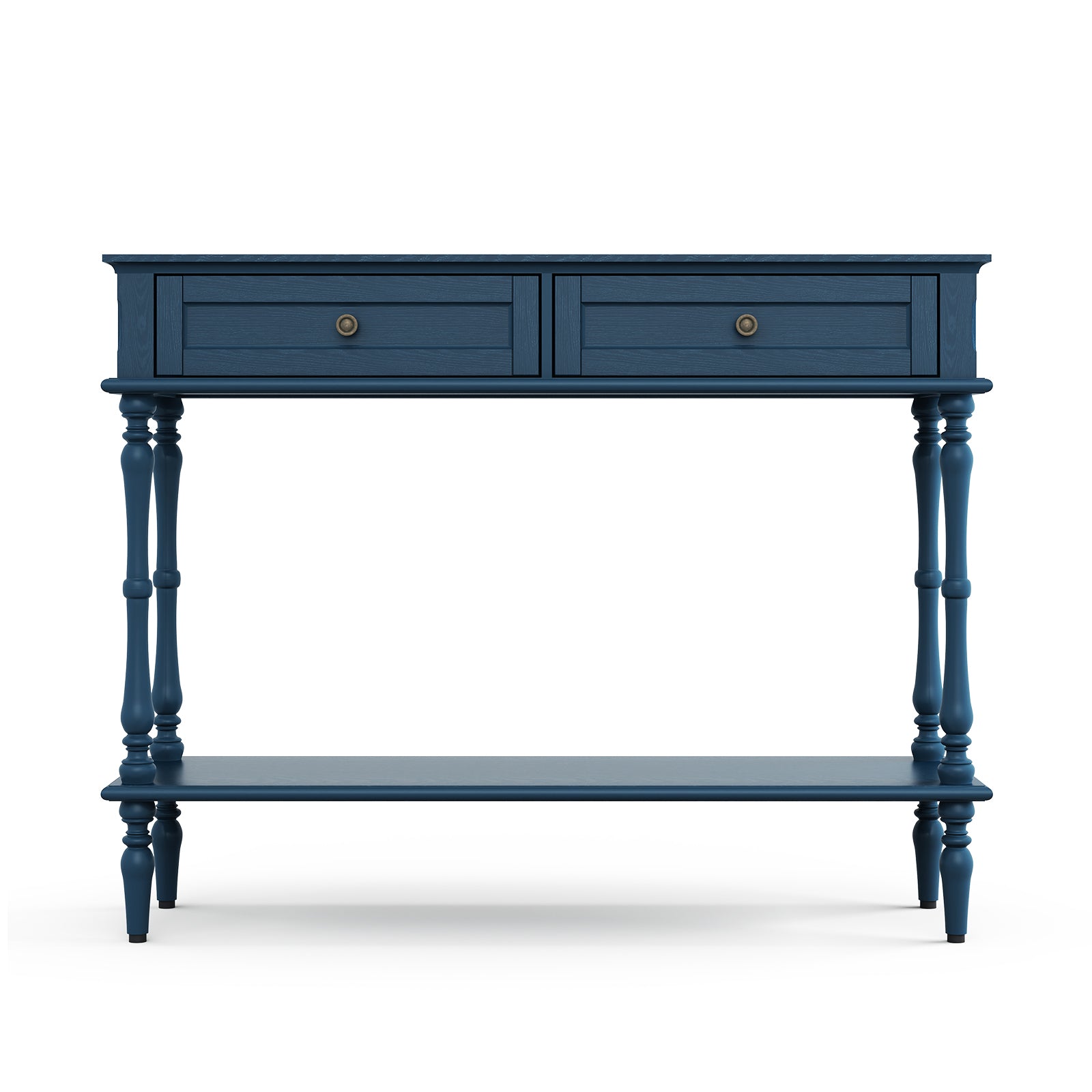 HLR 40" Modern Console Table, Assembled Entryway Table with 2 Drawers for Living Room, Blue
