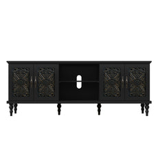 HLR® 67'' Vintage TV Stand with Hollow Carved Doors