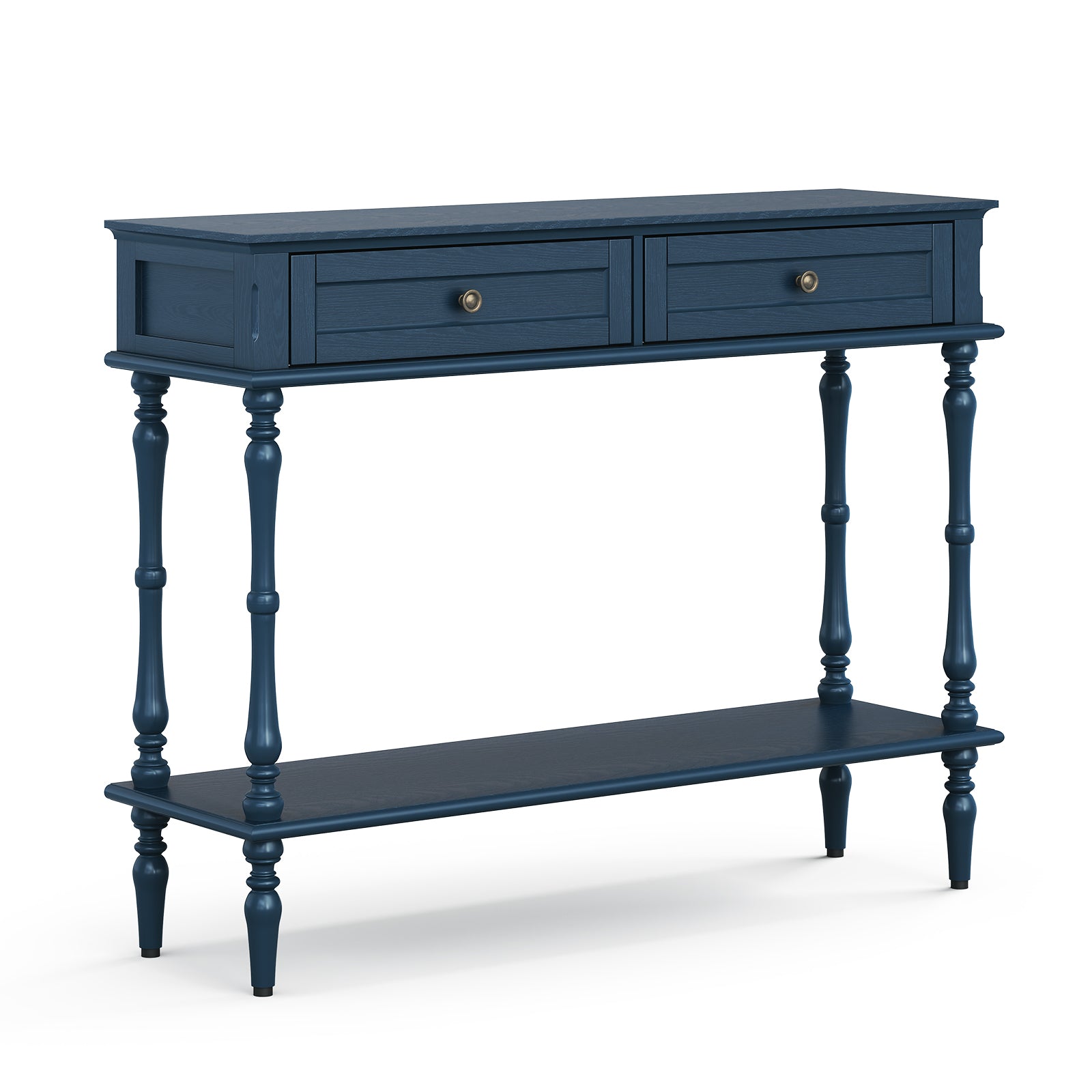 HLR 40" Modern Console Table, Assembled Entryway Table with 2 Drawers for Living Room, Blue