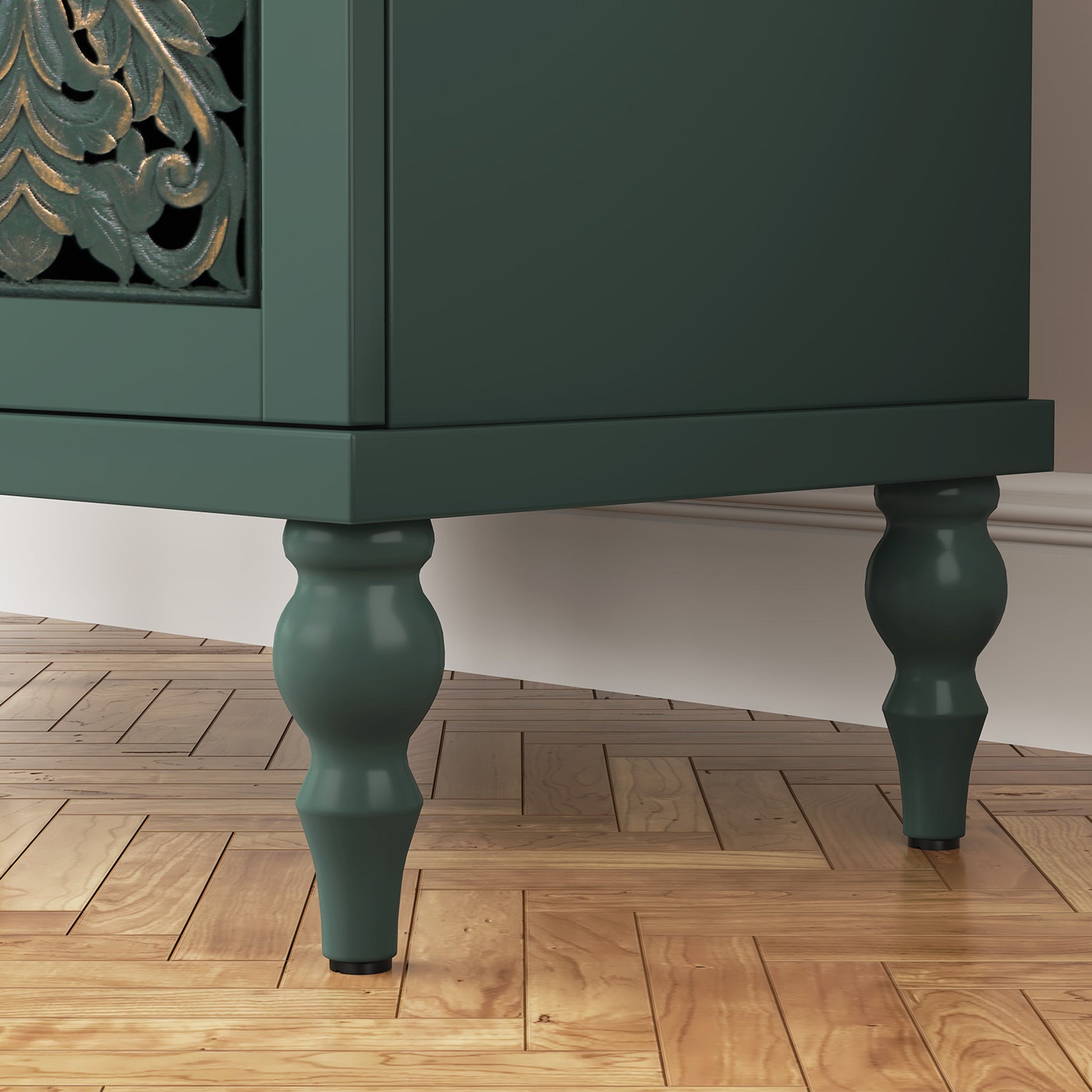 HLR® Vintage Carved Accent Cabinet with 2/4 Doors