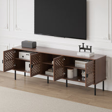 CBJCBJ Modern Mid Century 70" Large TV Stand for 80" TV, Entertainment Center with Storage, Walnut