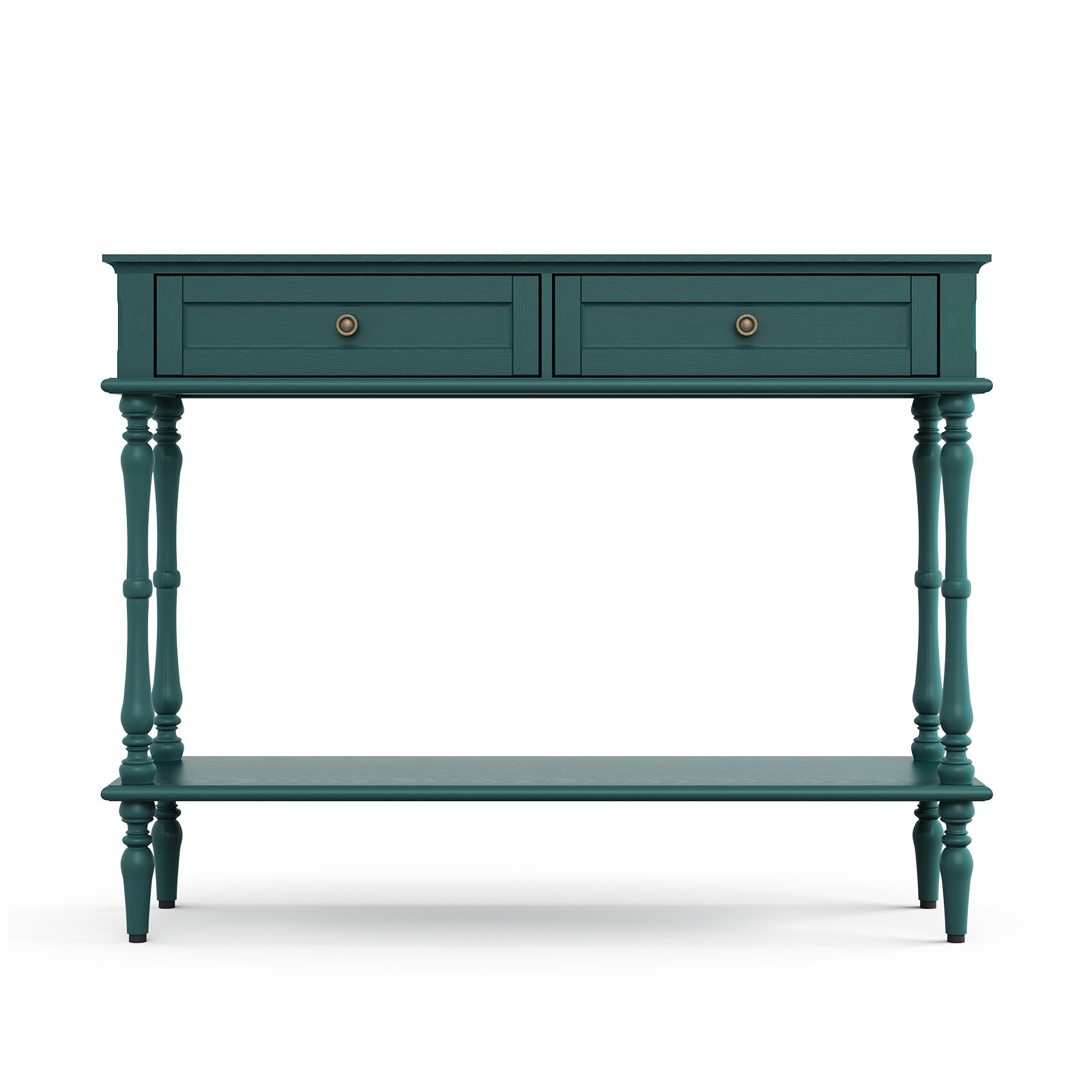 HLR 40" Modern Console Table, Assembled Entryway Table with 2 Drawers for Living Room, Green