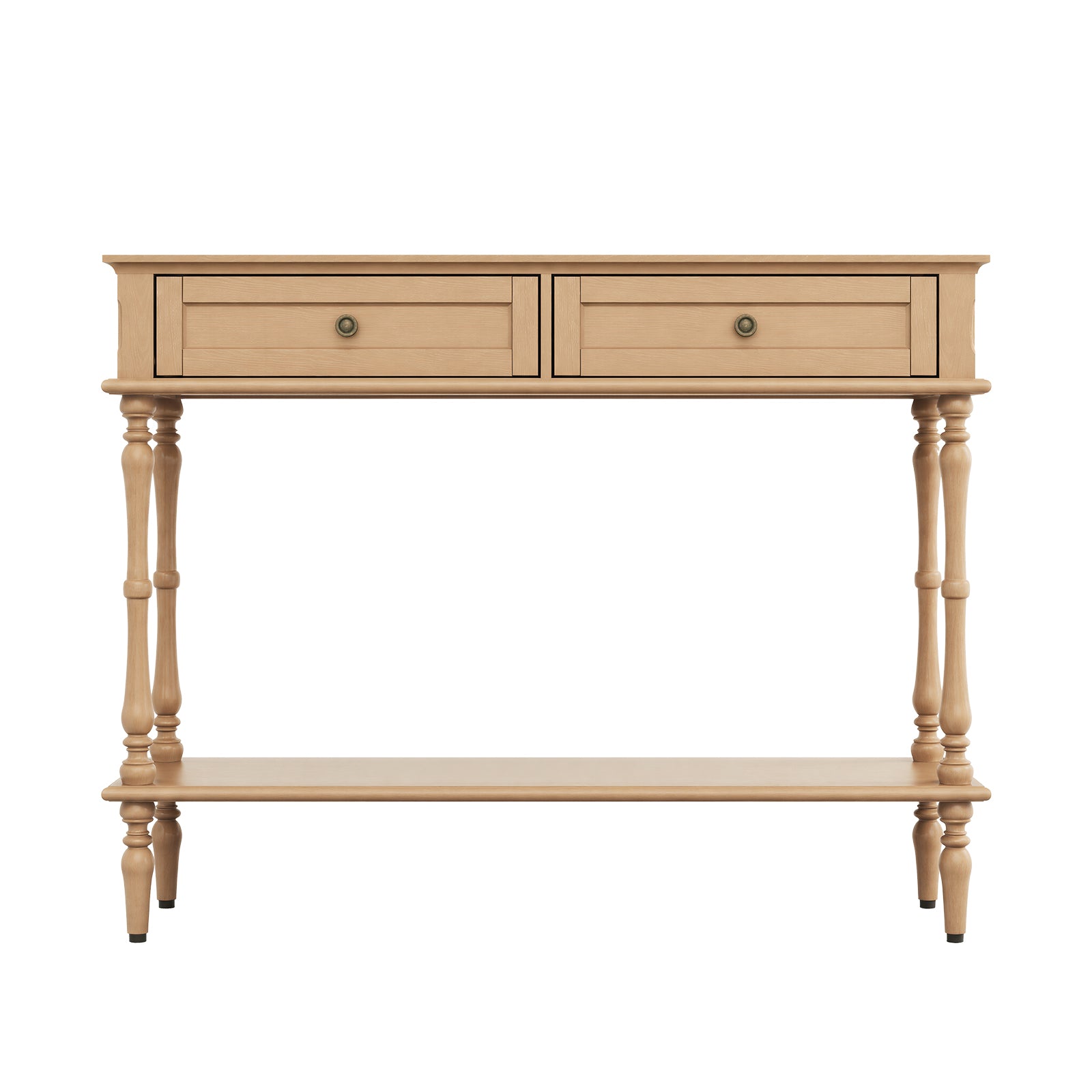 HLR 40" Modern Console Table, Assembled Entryway Table with 2 Drawers for Living Room, Brown