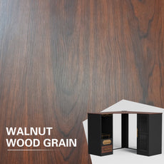 HLR Modern Corner Bar Cabinets with Mini Fridge Space, Wine Glass Rack, Storage Drawers, Black