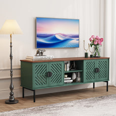 CBJCBJ Modern Mid Century 63" TV Stand for 70" TV with Storage, Entertainment Center for Living Room,Green