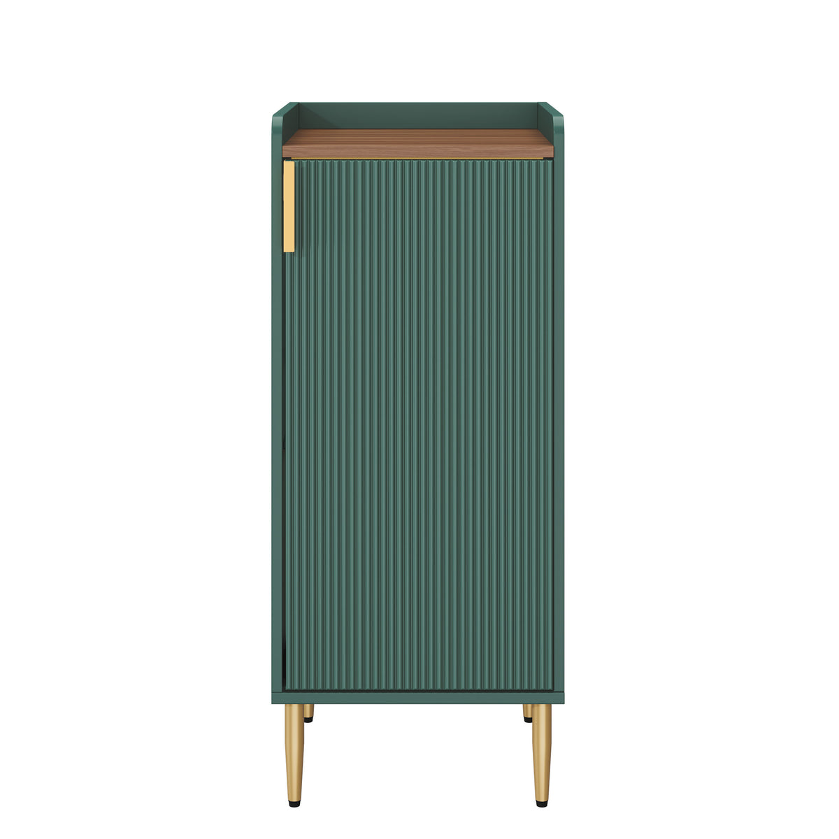 HLR 38" Modern Wine Bar Cabinet with Door Storage, Wood Credenza Buffet Cabinet with Wine Glass Rack, Green