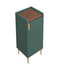 HLR 38" Modern Wine Bar Cabinet with Door Storage, Wood Credenza Buffet Cabinet with Wine Glass Rack, Green