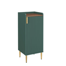 HLR 38" Modern Wine Bar Cabinet with Door Storage, Wood Credenza Buffet Cabinet with Wine Glass Rack, Green