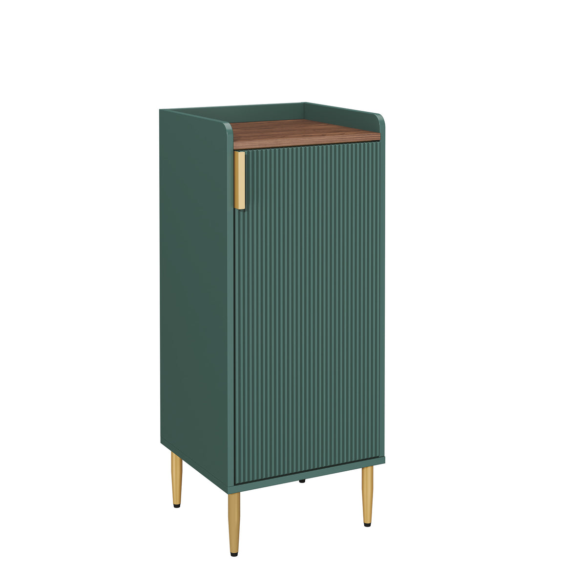 HLR 38" Modern Wine Bar Cabinet with Door Storage, Wood Credenza Buffet Cabinet with Wine Glass Rack, Green
