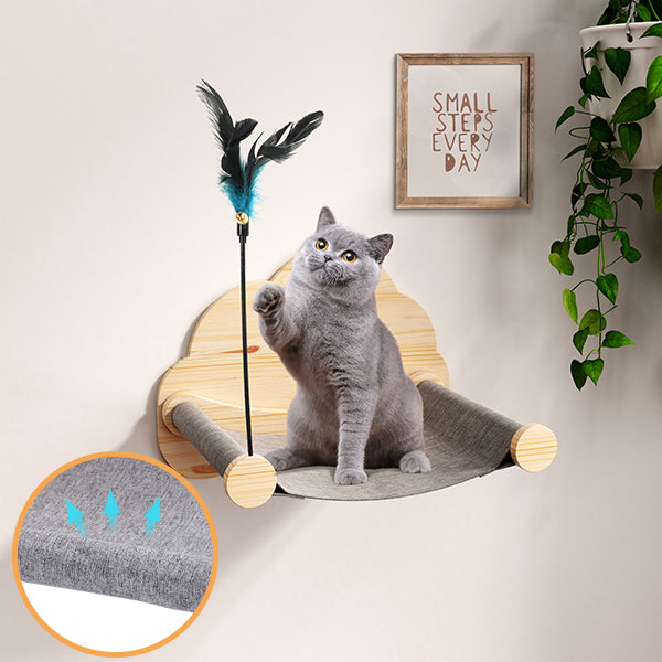 CBJCBJ Solid Wood Cat Wall Mounts Shelves Perches, Sleeping Playing Lounging Climbing Wall-mounted Cat Tree House for Cat