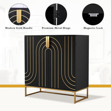 HLR® Accent Wood Grain Cabinet with 2 Doors, Storage Cabinet Sideboard