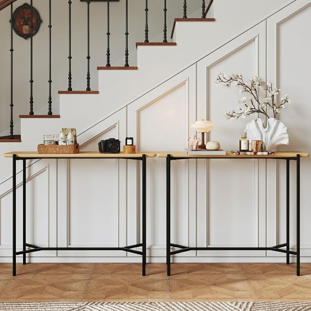 HLR Console Table Set of 2, Narrow Simple Slim Entryway Table, 2-Pack