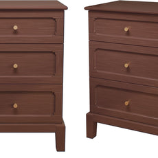 HLR® 20'' Wide 3 Drawers Vintage Nightstands Set of 2, Wood Bedside Tables