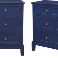 HLR® 20'' Wide 3 Drawers Vintage Nightstands Set of 2, Wood Bedside Tables
