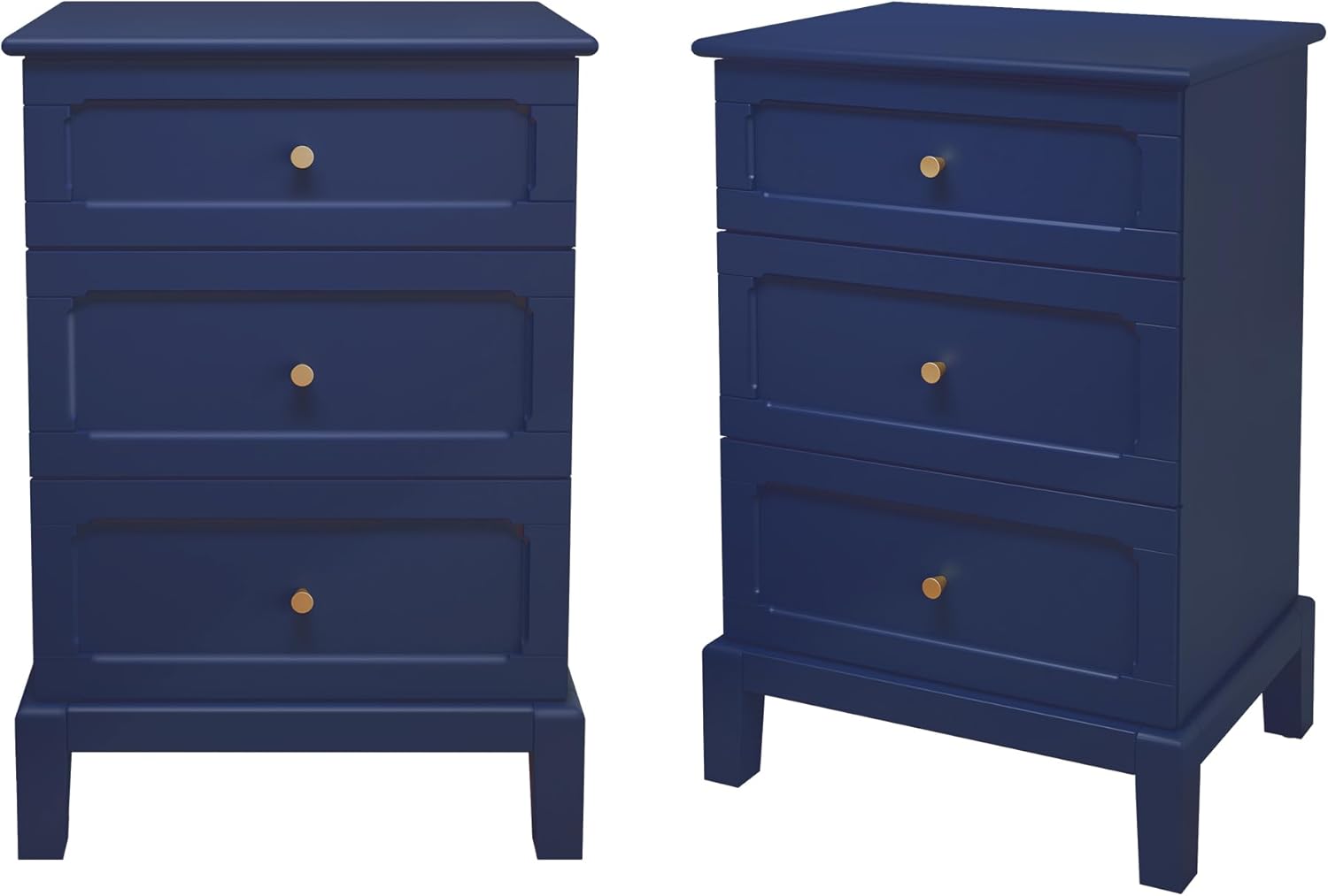 HLR® 20'' Wide 3 Drawers Vintage Nightstands Set of 2, Wood Bedside Tables