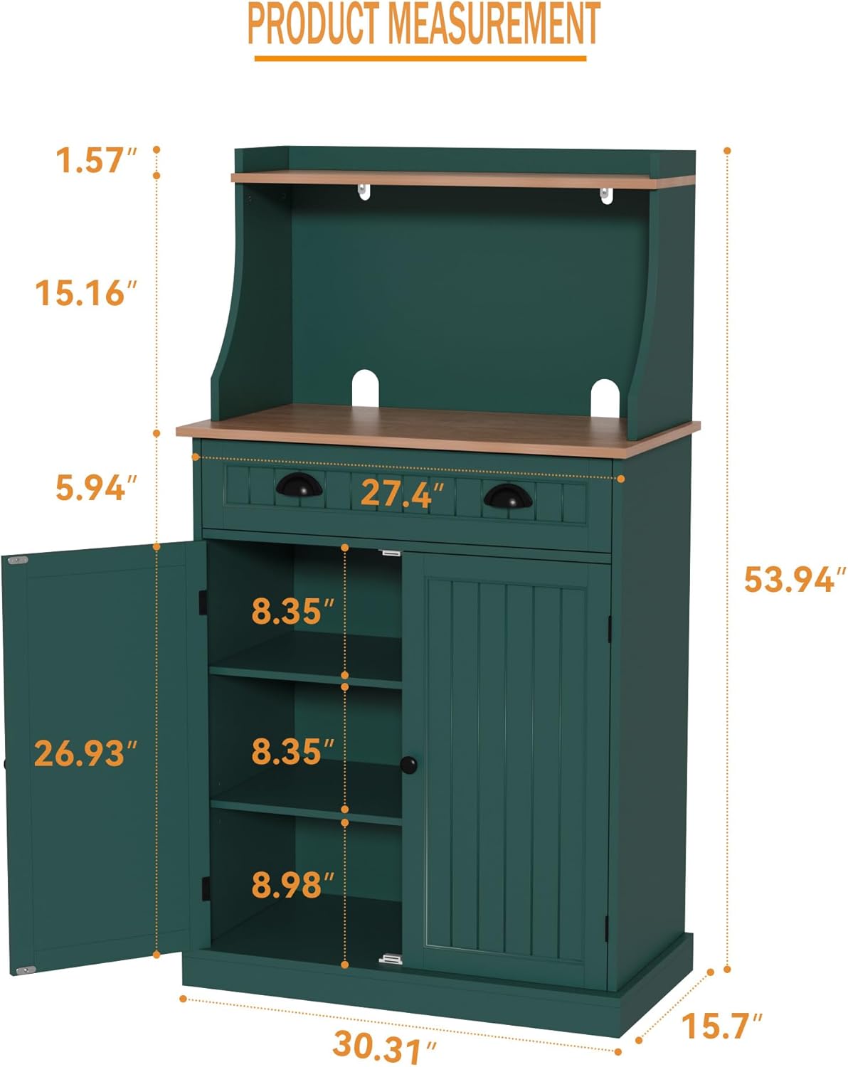 HLR® 54" Kitchen Microwave Cabinet/Stand with Storage and Drawers