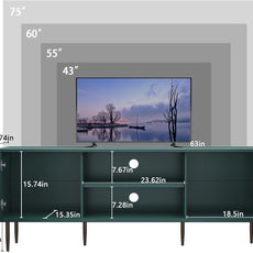 HLR® Modern TV Stand for 65/70 inch TV, Entertainment Center with Storage Cabinet&Open Shelves