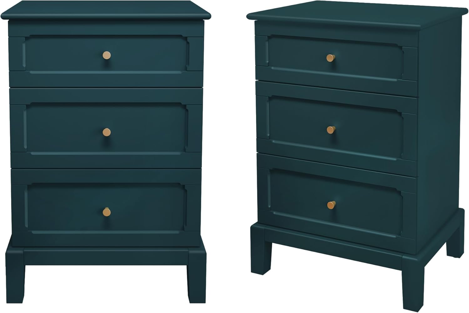 HLR® 20'' Wide 3 Drawers Vintage Nightstands Set of 2, Wood Bedside Tables