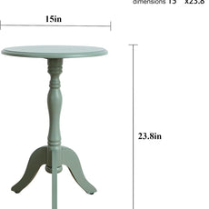 HLR® Round Small End Table, Wooden Pedestal Side Coffee Tables, Vintage Accent Nightstand