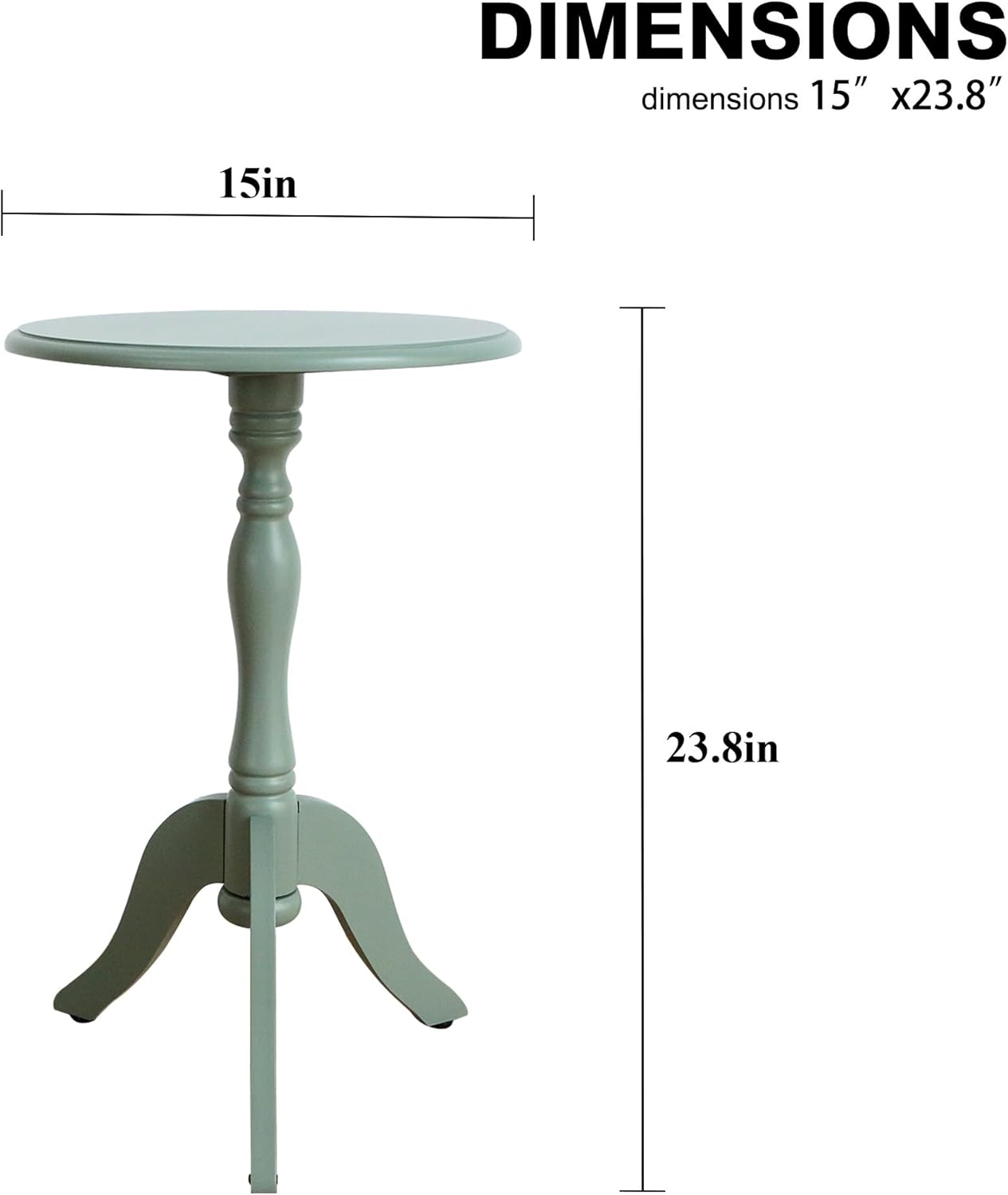 HLR® Round Small End Table, Wooden Pedestal Side Coffee Tables, Vintage Accent Nightstand