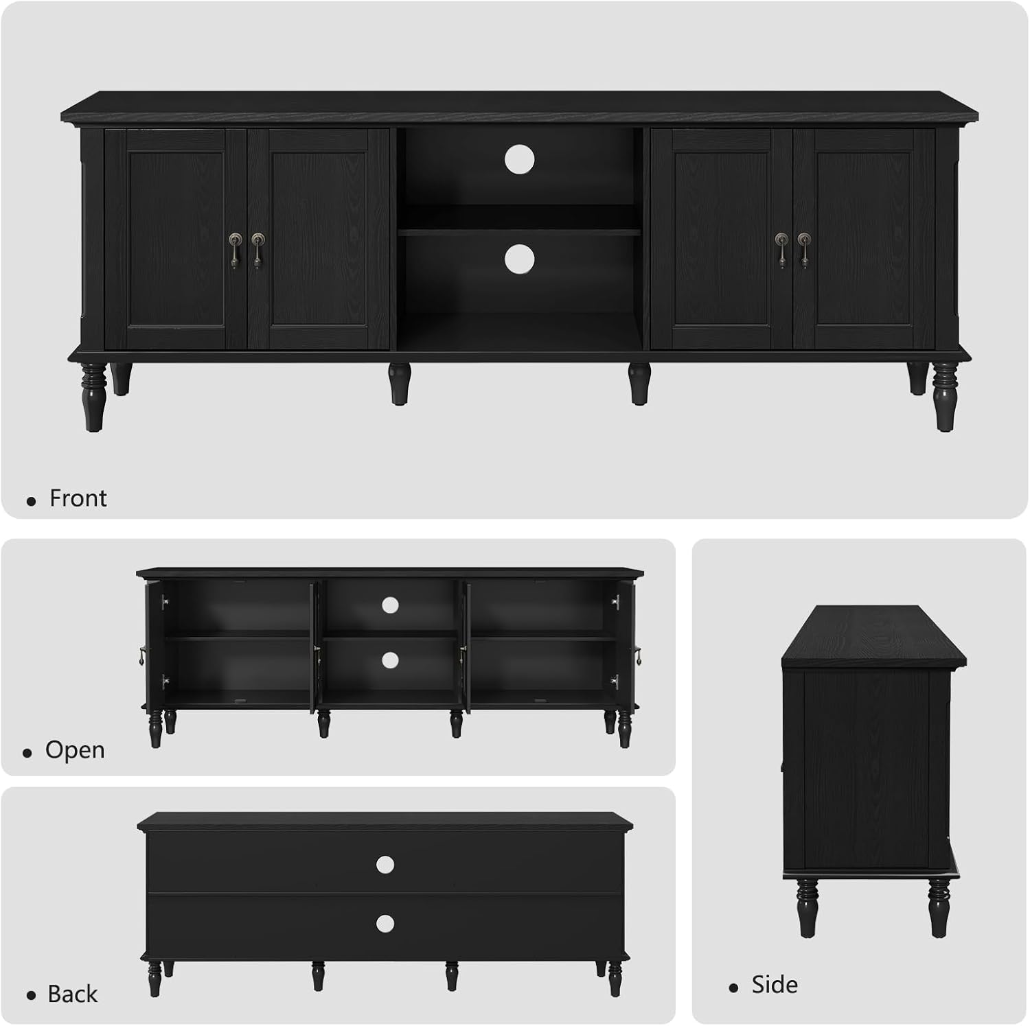 HLR® 67" TV Stand for TVs up to 75 inch, Retro Entertainment Center