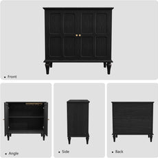 HLR® Black Sideboard Buffet Cabinet with Storage, Mid-Century Modern Storage Cabinet