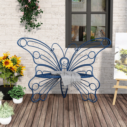 CBJCBJ 50" Weatherproof Outdoor Patio Bench，Metal Butterfly Design for Garden and Lawn Porch