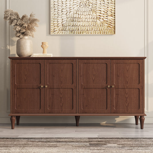 CBJCBJ Mid-Century 58'' Wood 4 Door Sideboard Buffet Cabinet for Living Dining & Bedroom