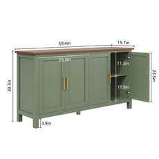 CBJCBJ 58” Modern Sideboard Buffet Cabinet, Living Room Accent Cabinet with Storage, for Kitchen,Green