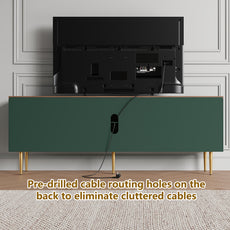 CBJCBJ Modern Fluted 67" TV Stand for 75inch TV with Storage, Entertainment Center for Living Room,Green