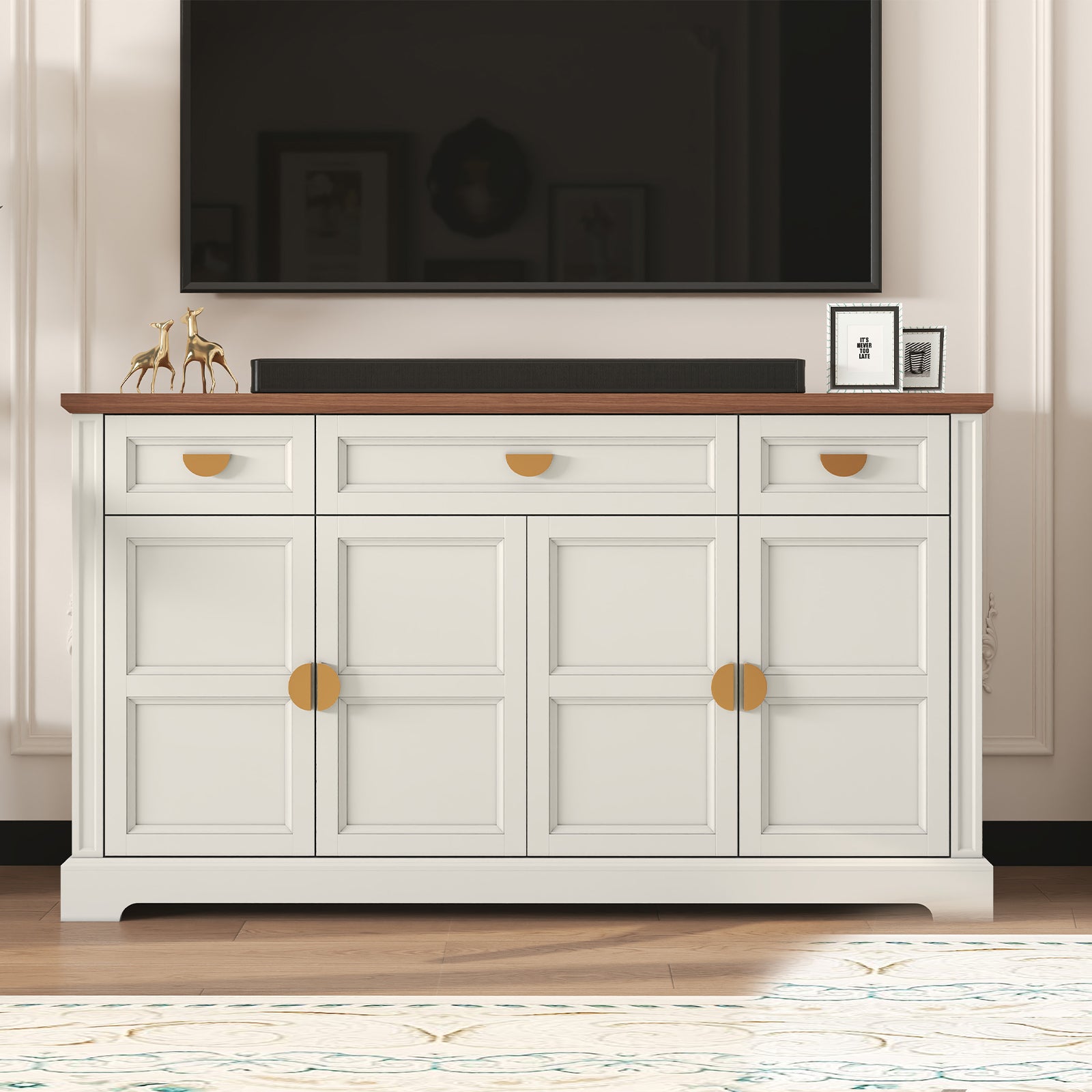 HLR® 60” Large Mid-Century Buffet Sideboard Cabinet